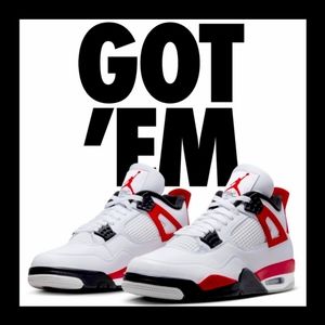Jordan 4 red cement new must have colorway to add to any shoe collection.